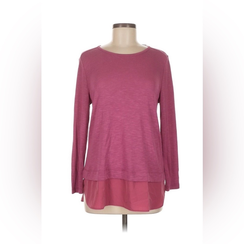 J. Crew ❤️ Pink Rose Long Sleeve Top, new, medium